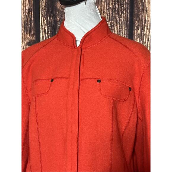Per Se Women Wool Jacket Orange Size 14 100% Wool M L Preppy Retail $695 Career - Picture 3 of 8